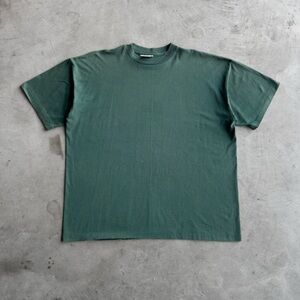 Vintage 80s Faded Boxy Blank Green Tee - XXL